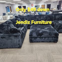 Oversized Fabric Livingroom Furniture Sectional Couches Sofa Furniture Only $49 Down No Credit Needed 
