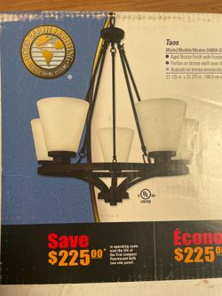 Chandelier 5 lights in box