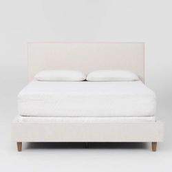 Beautiful Upholstered Queen Bed and Mattress Set