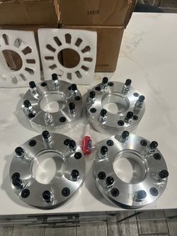 Set of Four 5x5 to 6x5.5 Wheel Adapters, 2 Inch 5x127 to 6x139.7 Wheel Adapters 78.1mm Center Bore with M14x1.5 Studs, Chrome (New)