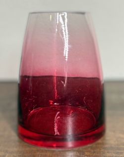 Vintage West Virginia Glass Ombre Red Colored Glass Vase