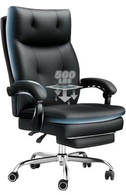 500 LBS Big and Tall Comfy Office Chair,Ergonomic High Back Executive Desk Chair.Heavy Duty Reclining Computer Chair with Wide Spring Cushion