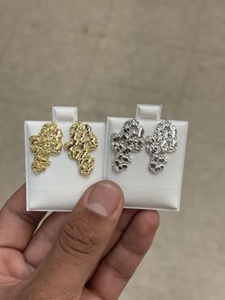 925 Silver 26MM Africa Nugget Earrings