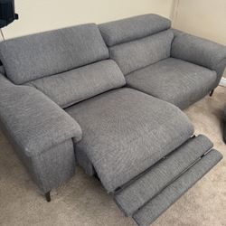 Grey Extra Wide Reclining Loveseat