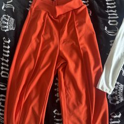 orange and green pants