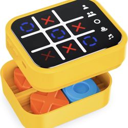 Rechargeable Tic Tac Toe Game Box with 5 Fun Brain Memory Games, Electronic Touchscreen Handheld Game, Portable Digital Puzzle Board Travel Toy, Gifts