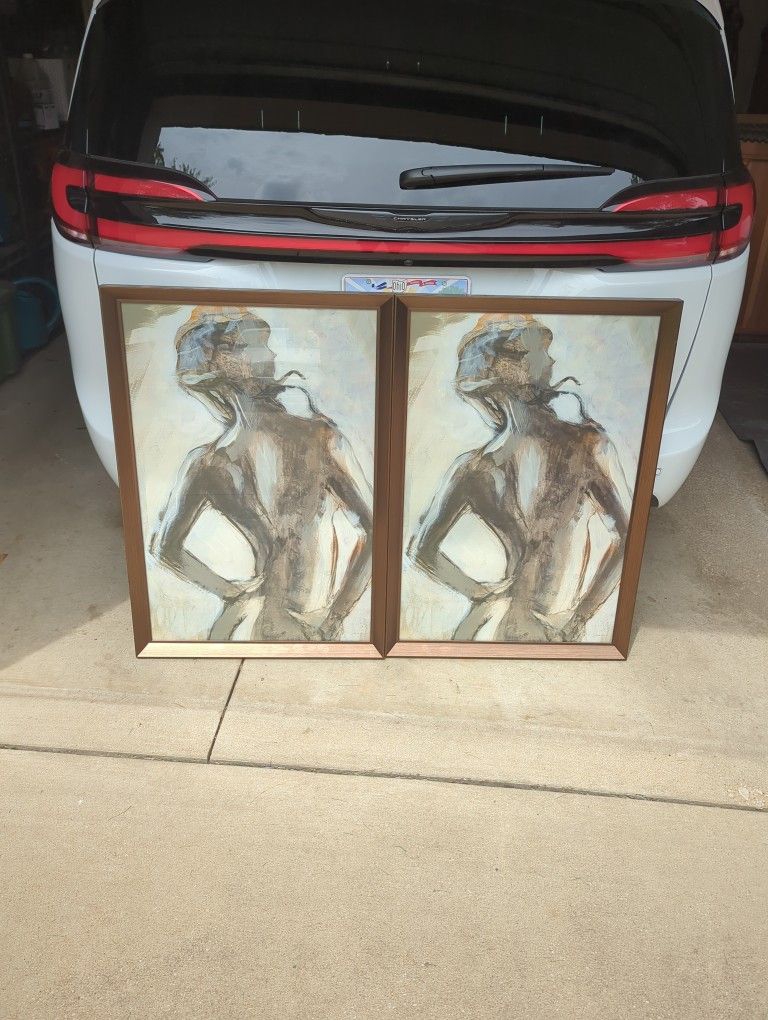 Matched Pair Framed Wall Art