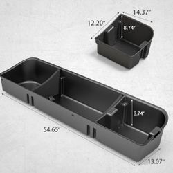 maXpeedingrods Black Rear Under Seat Storage Cargo Box For Ford F150 Supercrew Crew Cab 2015-2023