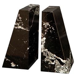 Black Marble Bookends