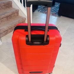 Rockland Melbourne Hardside Expandable Spinner Wheel Luggage, Checked Large 28", Red