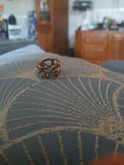 Branch crown  design Copper and stainless steel ring