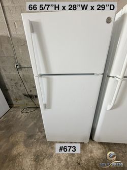 GE White Top-Freezer Refrigerator 28”W (#673) SEE PRICE DESCRIPTION