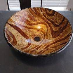 VIGO Zebra Glass Vessel Sink