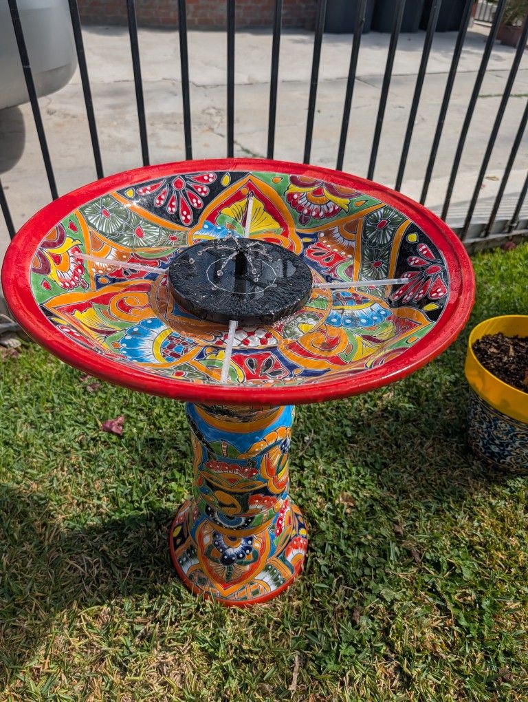 Mexican Talavera FOUNTAIN — Bird Bath