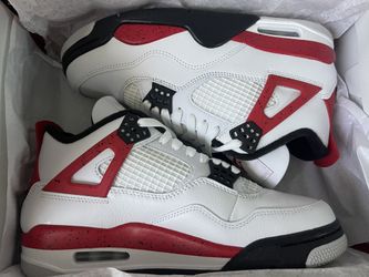 Authentic White/Fire Red Black Jordan 4 Retro