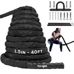 Yes 4 All Battle Rope with Cover, Anchor, and Strap