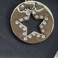 New Coach Rhinestone Star Key Chain W/coach Bag 