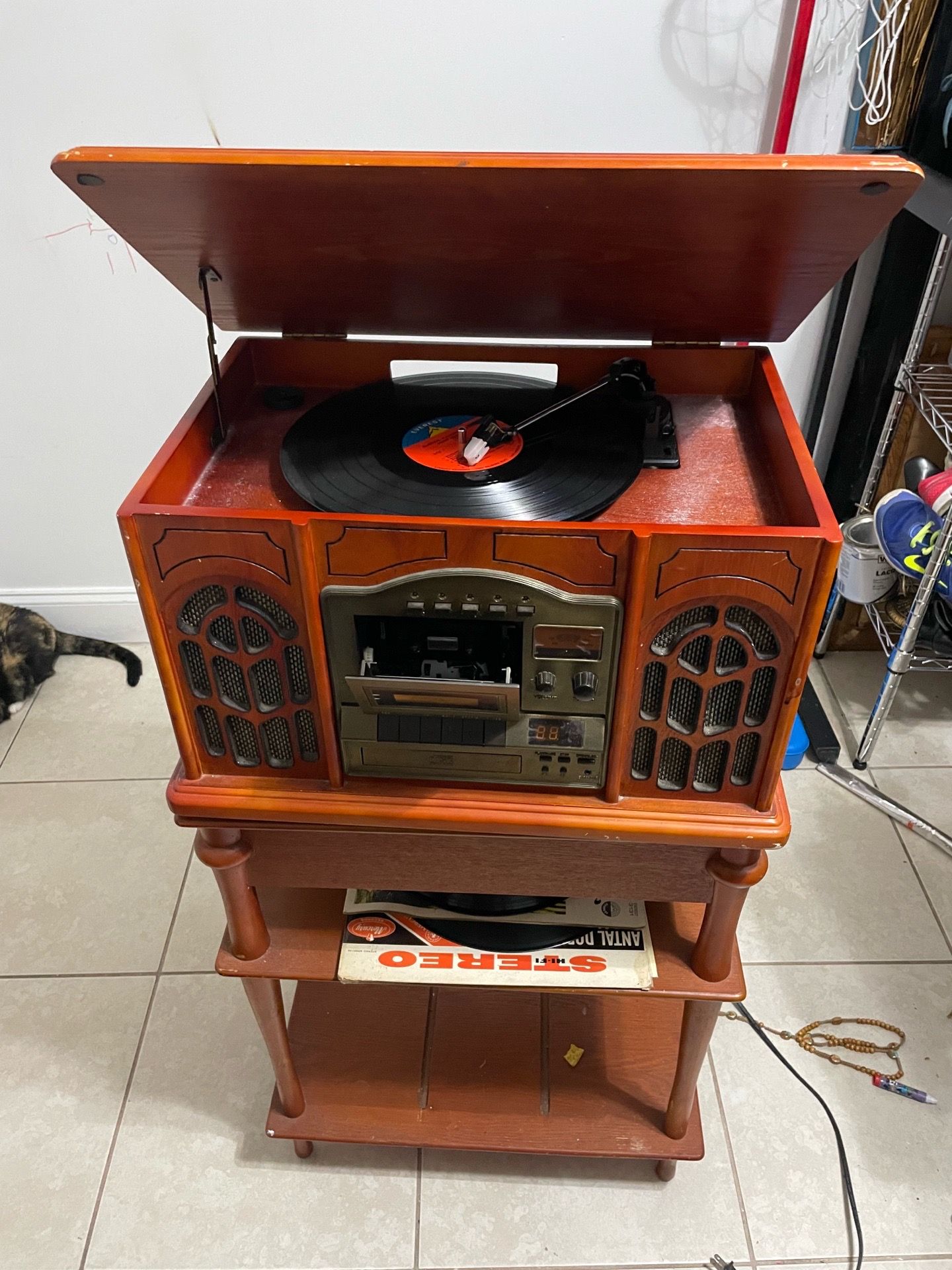 Fonógrafo / Consola Tocadiscos Vintage Estilo Gramófono 🎶