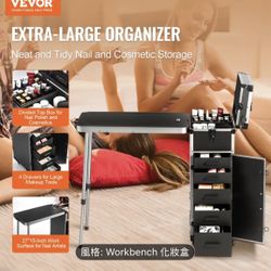 VEVOR Makeup Case Professional Cosmetic Storage Box Cosmetic Carrying Box 