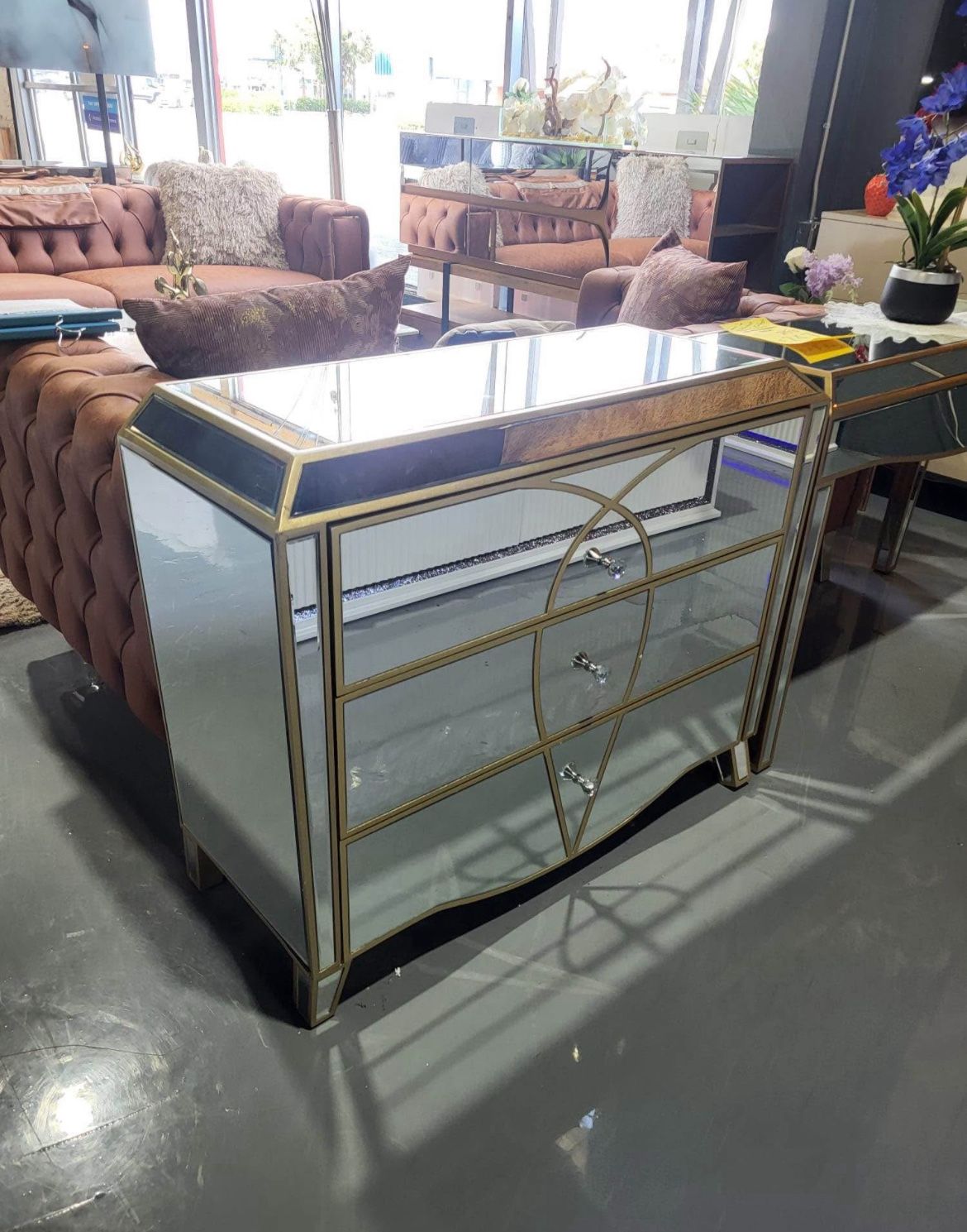 NEW 2 PIECE DRESSER +NIGHTSTAND MIRROR