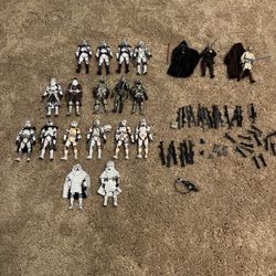 Star Wars 3.75" 20x Clone Trooper + Jedi w/speeder bikes Commander Keller + Faie