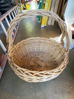 Giant Woven Gathering or Easter Basket, Farmhouse Decor 