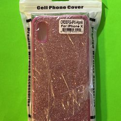 IPhone X/10 Case With Pink Glitter Design