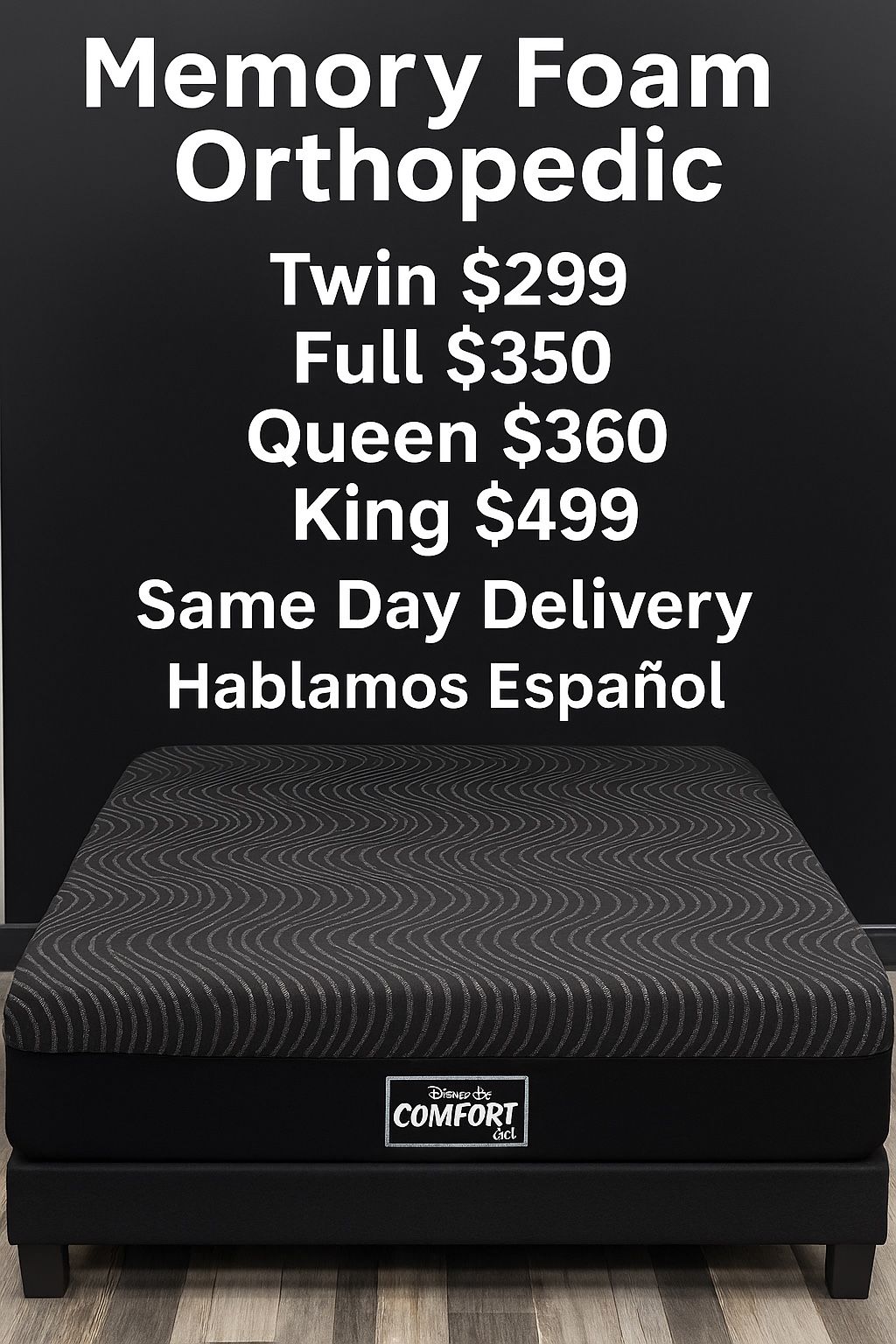 🛌 Queen Mattress Memory Foam + Box Spring – Free Delivery Today
