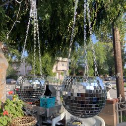 2 Pcs Disco Ball Planter, 6" Disco Planter with Hanging Chain , Hook & Ring Stand
