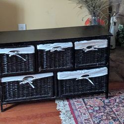Wicker storage basket set