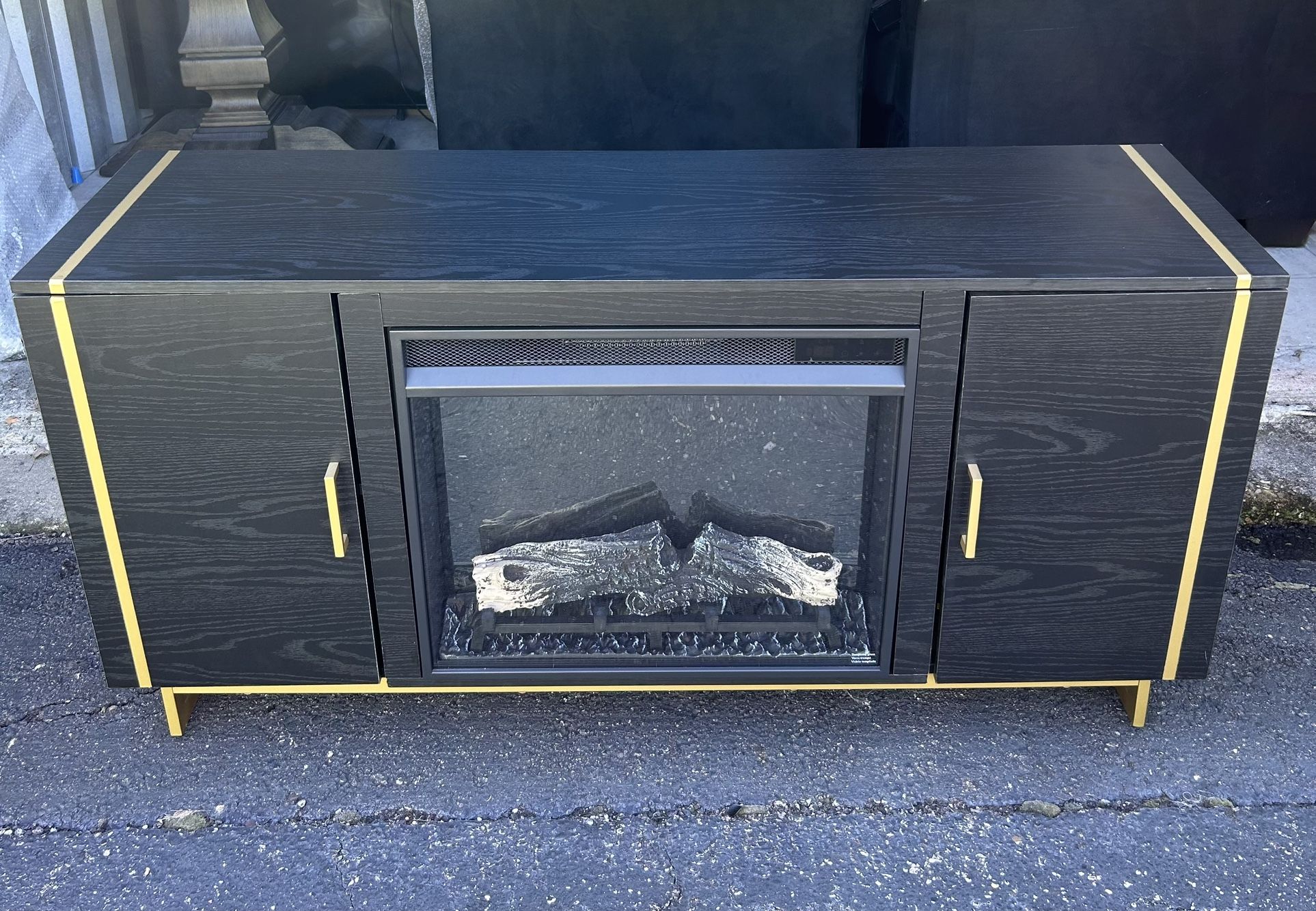 Media Center With Electric Fireplace