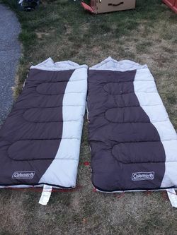 2 coleman 30 degree sleeping bags double zip together