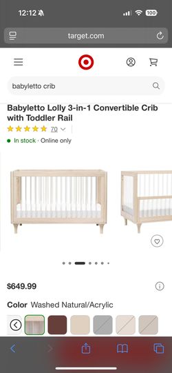 Babyletto 3 in1 Crib With Plastic Mattress