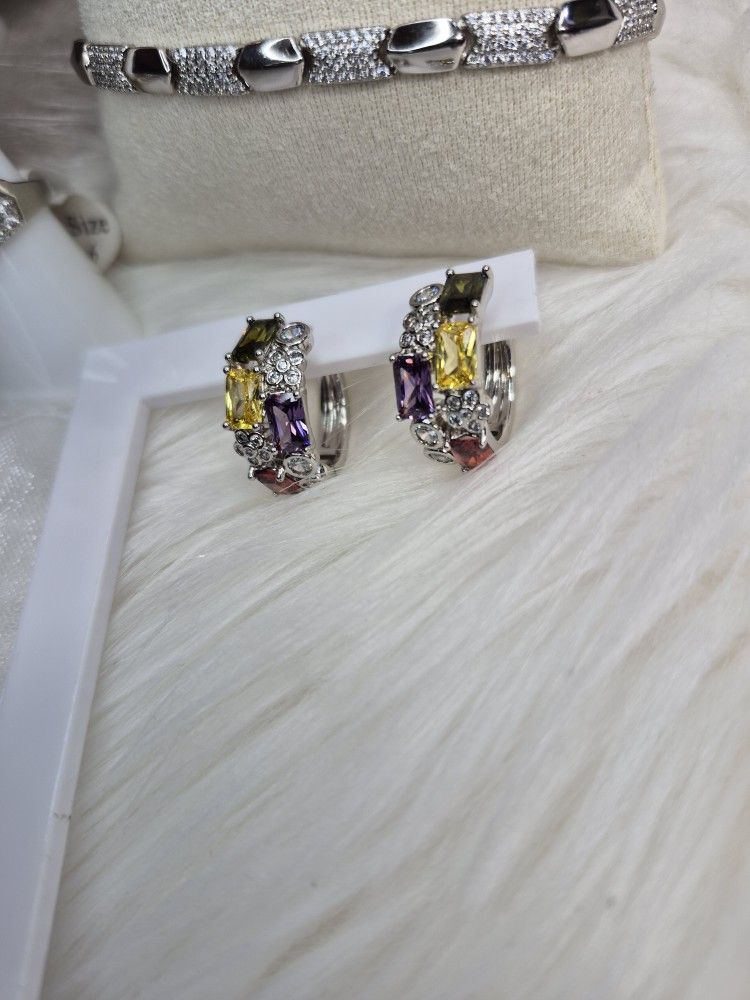 Beautiful Earrings 14K White Gold Plated High Quality Jewelry Hypoallergenic Waterproof Non Tarnish  35$