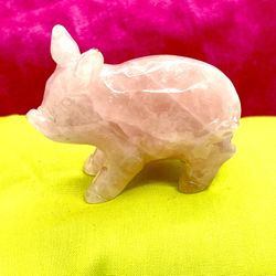 Rose Quartz Pig Figurine