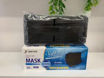 Lucky Star 3-Ply Disposable Face Masks (Black)