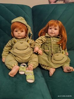 Adora Baby Twin Dolls Froggy Red Hair Green Eyes
