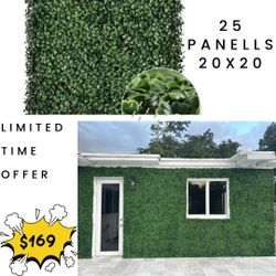 Clover / Boxwood Ivy Artificial Grass Greenery Wall