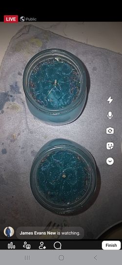 Tri blended soy, bees & coconut candles with botanicals, intention & "glittery waterfall" effects!
