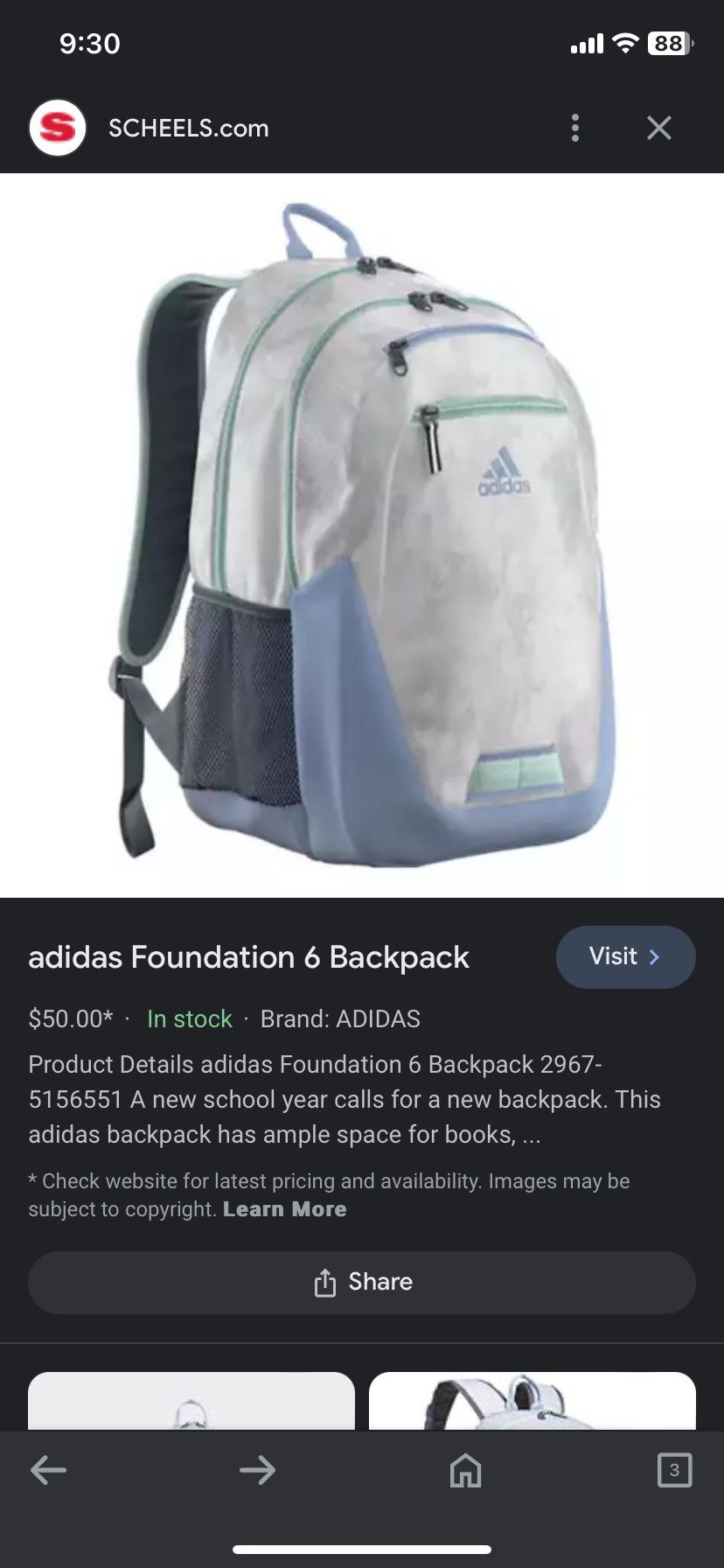 Adidas Foundation 6 Backpack Brand New 