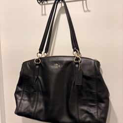 Vintage Black Coach Shoulder Bag  