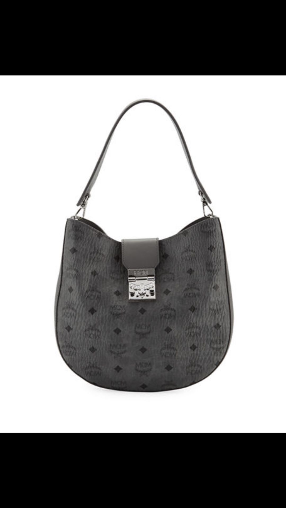 MCM Patricia Visetos Phantom Grey Hobo/Crossbody