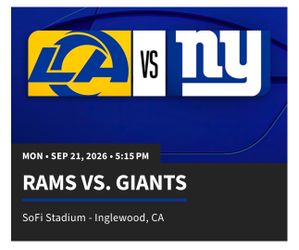 Los Angeles Rams versus New York Giants