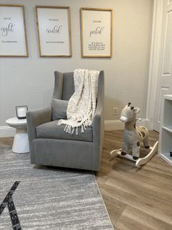 Pottery Barn West Elm Kids Baby Grahmn Glider Rocking Chair Gray