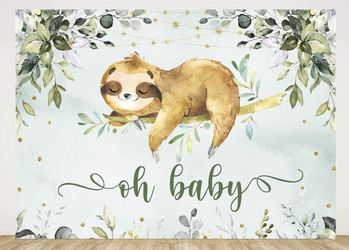 Sloth Babyshower backdrop