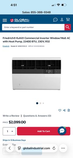 Friedrich ac unit comercial with heat pump 22400 btu