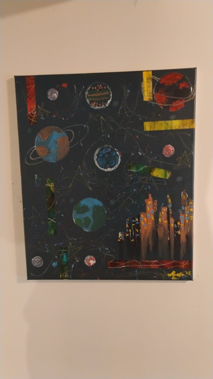 Abstract Painting, Homemade, Oil On Canvas