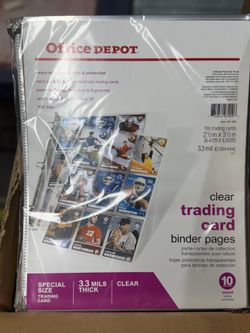 Trading card binder pages