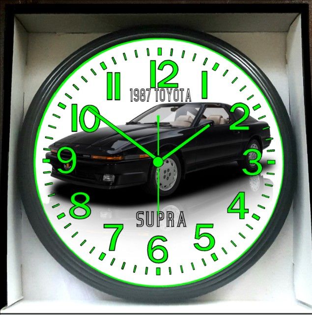 1987 Toyota Supra Glow In The Dark Wall Clock New!