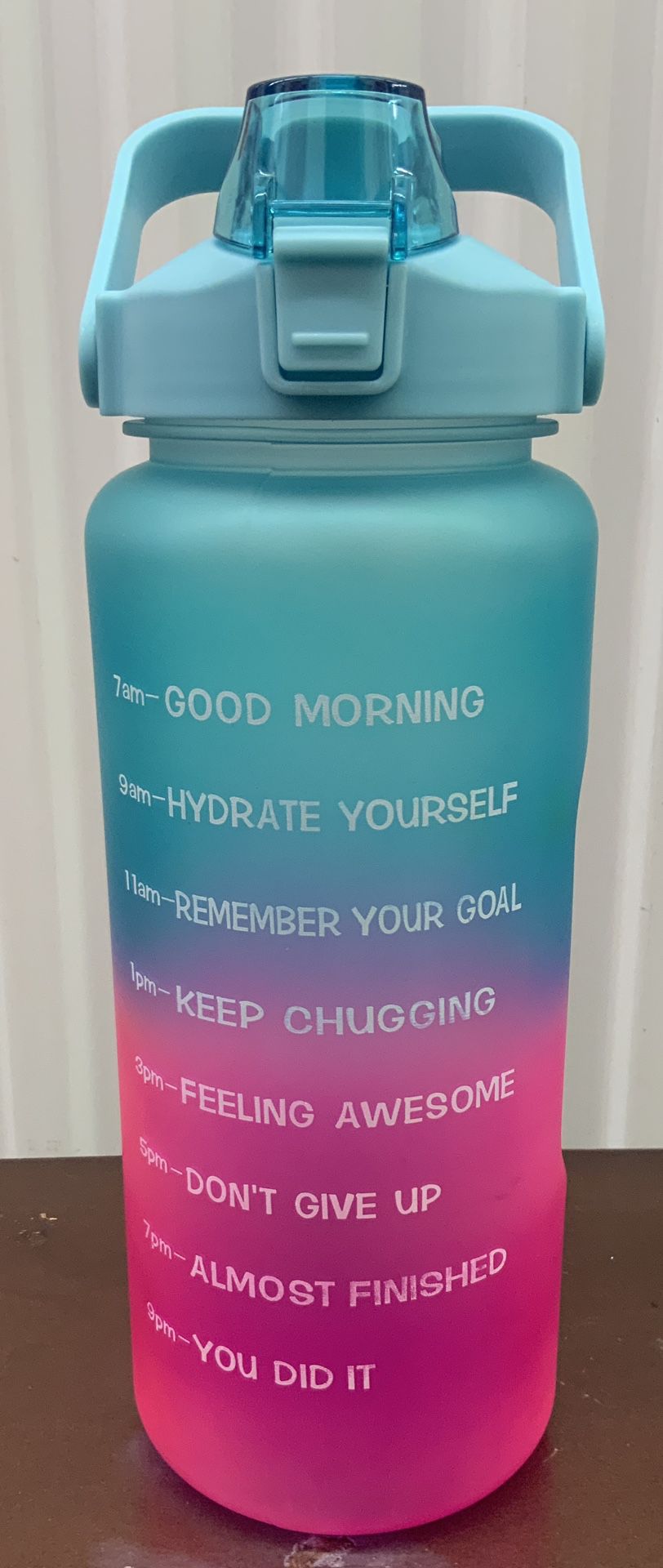 Azebo 116 oz Motivational Time Marker- 7am-9pm Water Bottle Tritan BPA Free... Value $20